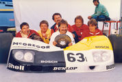 1986 Le-Mans. Rudi Seher mit Mechaniker.
